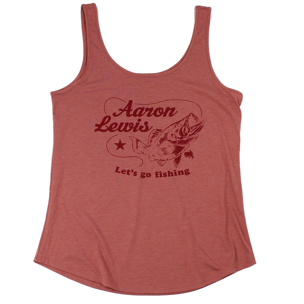 Aaron Lewis Lets Go Fishing Ladies Tank (Blush Frost)