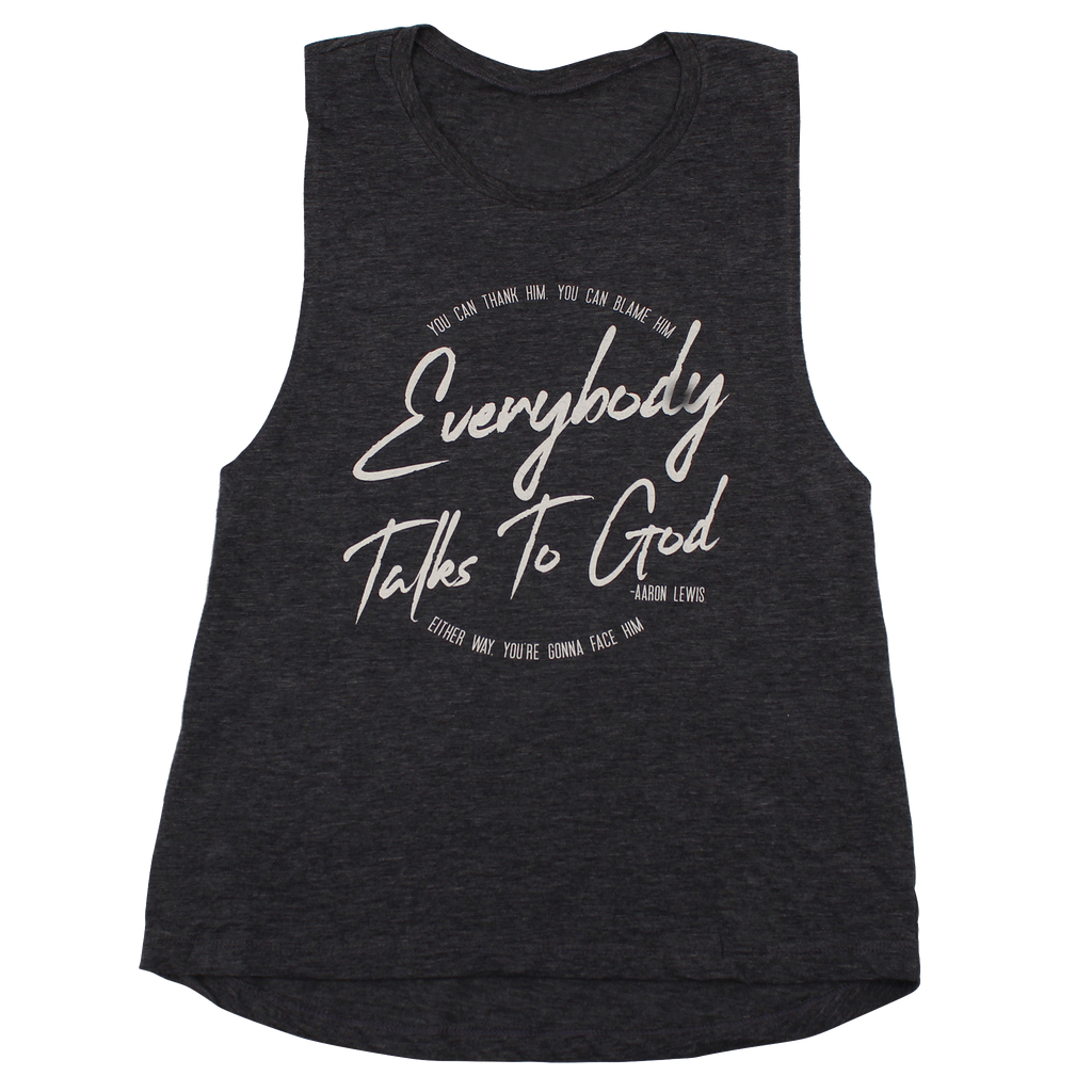 Aaron Lewis Everybody Talks To God Ladies Tank-top (Antique Denim)